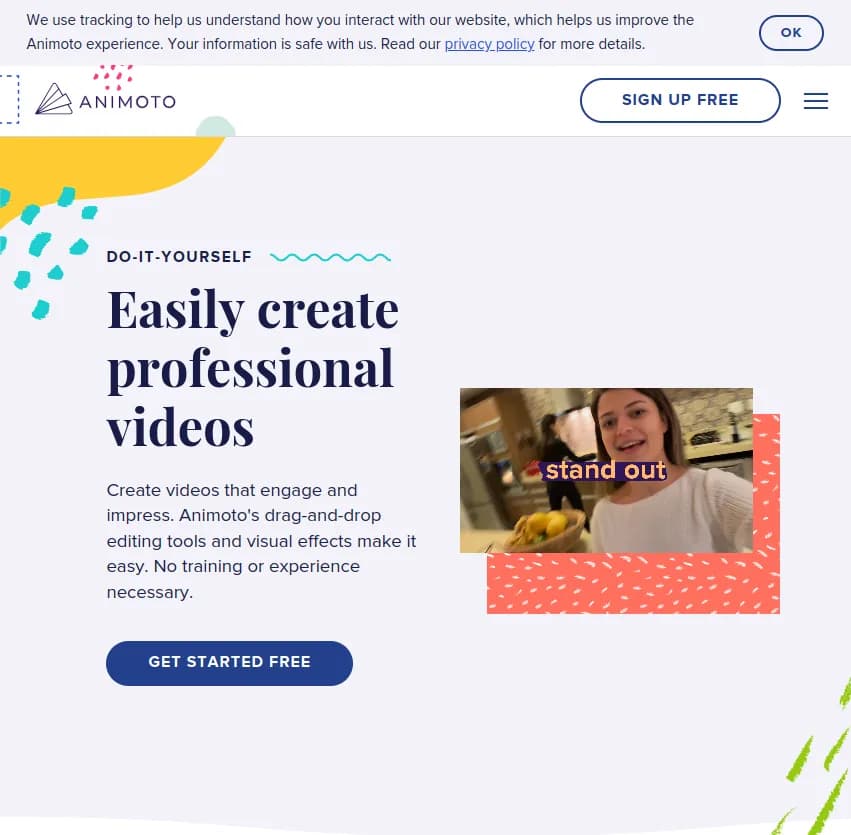 Screenshot of app Animoto : Créez facilement des vidéos professionnelles qui captivent et impressionnent avec Animoto. Utilisez des outils intuitifs de glisser-déposer et des effets visuels, sans besoin de formation préalable.