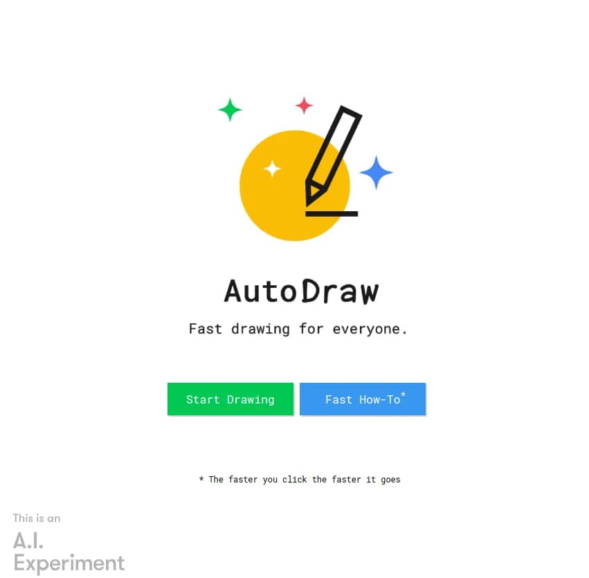 Screenshot of app AutoDraw : AutoDraw, l'outil de dessin révolutionnaire, allie apprentissage automatique et créations d'artistes talentueux pour vous aider à dessiner rapidement, sans téléchargement ni frais, sur tous vos appareils.