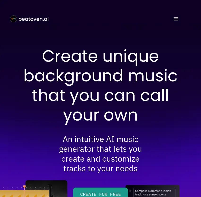 Découvrez Beatoven, l'outil ultime pour créer une musique libre de droits unique qui sublime vos histoires. Composez facilement une ambiance sonore sur mesure pour vos vidéos ou podcasts avec l'IA avancée.