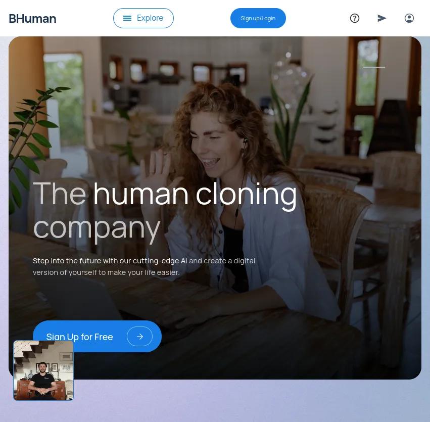 Créez un clone numérique avec Bhuman : il vous ressemble, parle comme vous et partage vos connaissances. Gagnez du temps, laissez-le gérer les réunions et interagir avec vos clients !