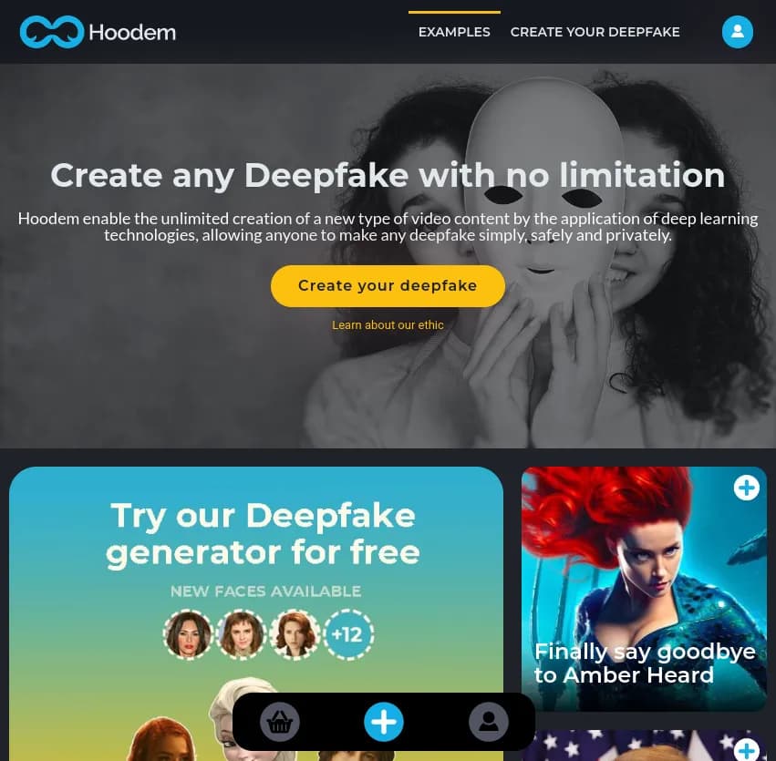 Screenshot of app Hoodem : Créez des deepfakes sans limites avec Hoodem ! Cette application innovante utilise des technologies de deep learning pour une création vidéo simple, sécurisée et privée.