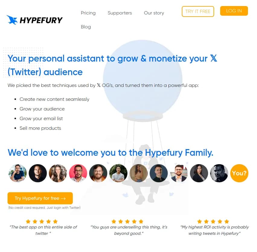 Screenshot of app Hype Fury  : Découvrez Hype Fury, votre assistant personnel pour développer et monétiser votre audience sur 𝕏 (Twitter). Créez du contenu facilement, développez votre liste d'emails et vendez plus!