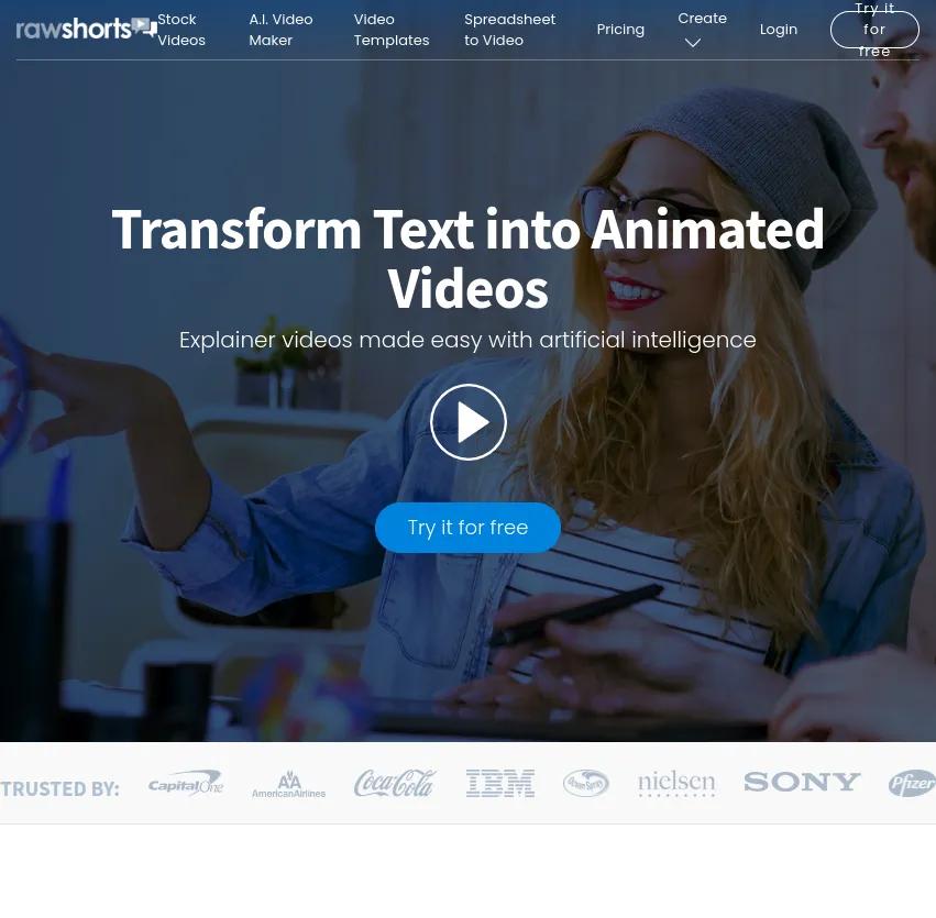 Screenshot of app Rawshort : Créez des vidéos animées avec Rawshort en un clin d'œil! Transformez votre texte en vidéos explicatives grâce à l'intelligence artificielle.