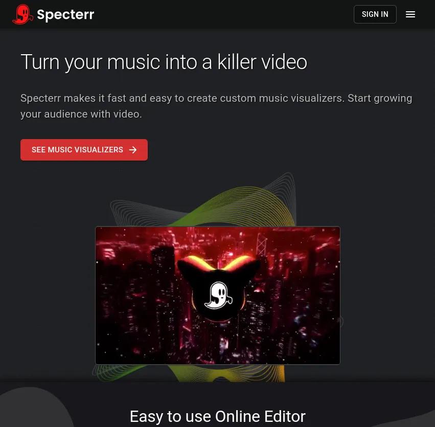 Transformez votre musique en vidéo captivante avec Specterr! Créez facilement des visualisations musicales personnalisées et développez votre audience grâce à des vidéos percutantes.