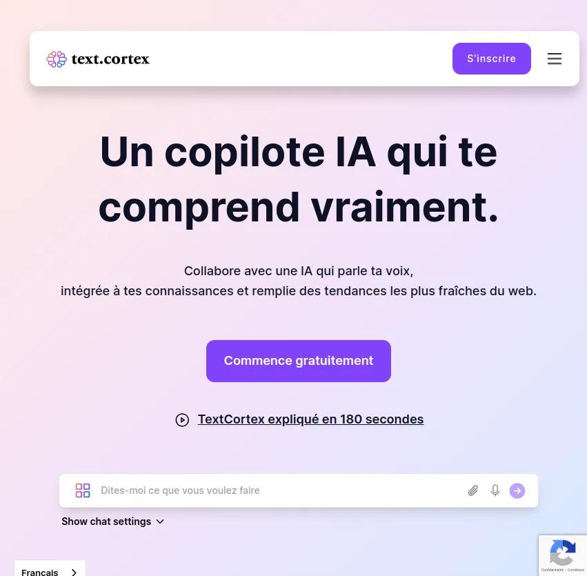 Découvrez Textcortex AI, votre copilote virtuel qui comprend vos besoins. Collaborez facilement avec cet outil intelligent, intégré à vos connaissances et aux tendances actuelles.