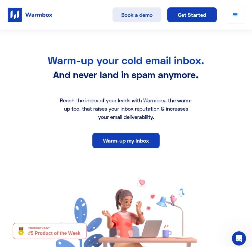 Screenshot of app Warmbox AI : Boostez la réputation de votre boîte mail avec Warmbox AI ! Évitez les spams et atteignez vos prospects grâce à cet outil de warm-up qui améliore la délivrabilité de vos emails.