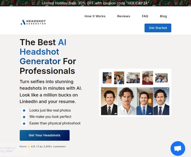 Screenshot of app AI Headshot Generator : Transformez vos selfies en portraits professionnels avec AI Headshot Generator. Tirez parti de l'intelligence artificielle pour obtenir des photos HD pour votre CV ou Li