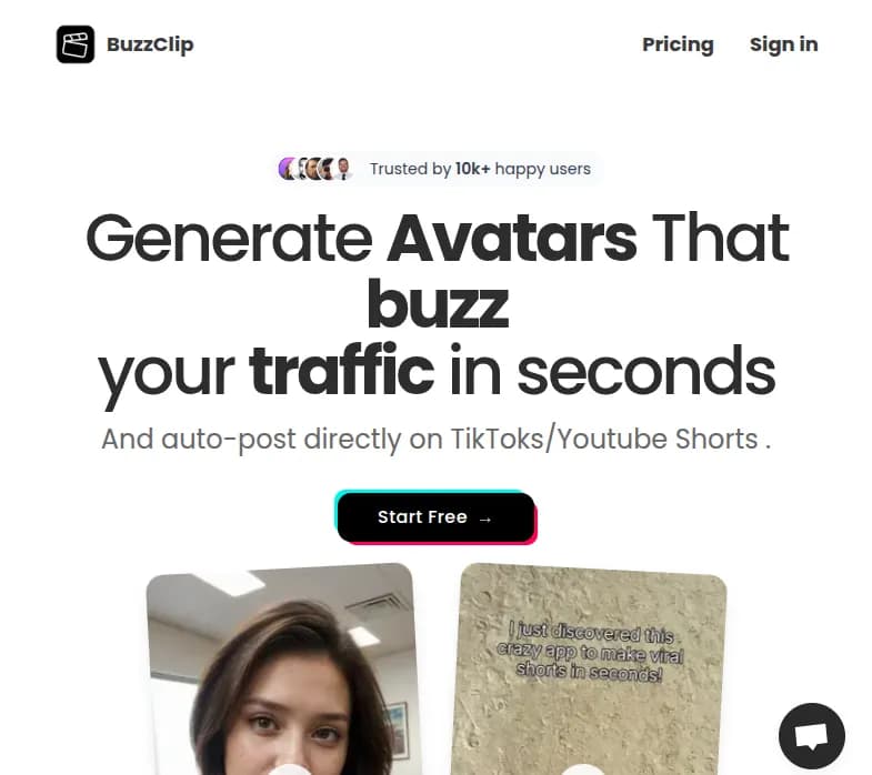 "Découvrez BuzzClip, l'outil idéal pour créer rapidement des vidéos UGC hautement performantes pour TikTok et YouTube Shorts. Testez gratuitement maintenant!"