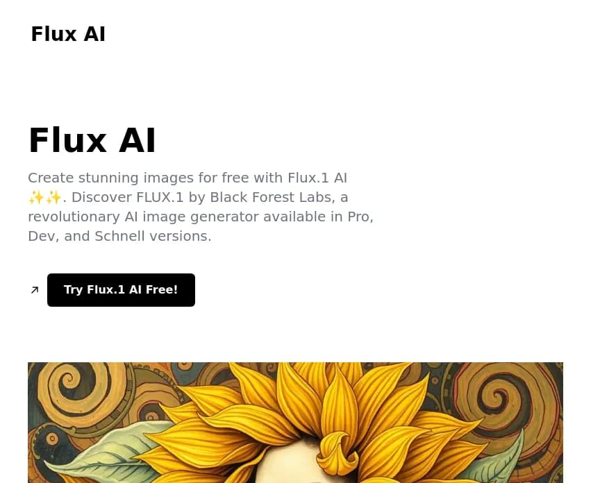 Découvrez FLUX.1 AI par Black Forest Labs. Transformez vos descriptions en visuels époustouflants grâce à l'IA. Unleash votre créativité sans limites.
