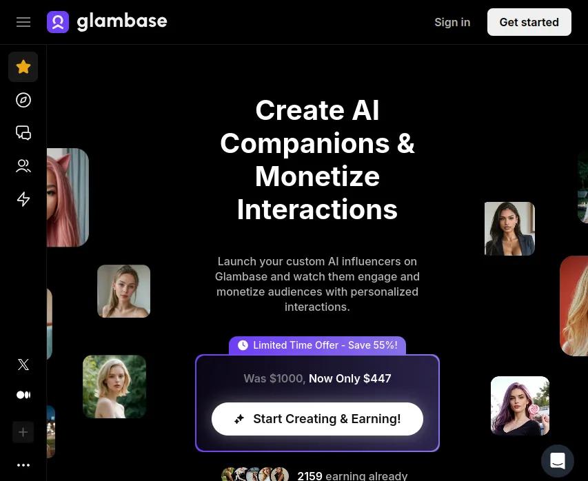 Découvrez GlamBase, une application qui transforme vos idées en influenceurs virtuels accessibles à tous. Personnalisez et influencez dès maintenant !