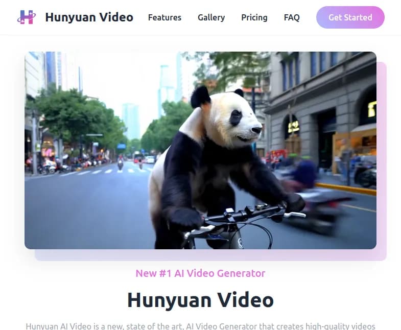 Screenshot of app Hunyuan Video AI : Hunyuan Video AI, outil de génération de vidéos par IA. Créez des vidéos HD à partir de descriptions textuelles pour les réseaux sociaux.