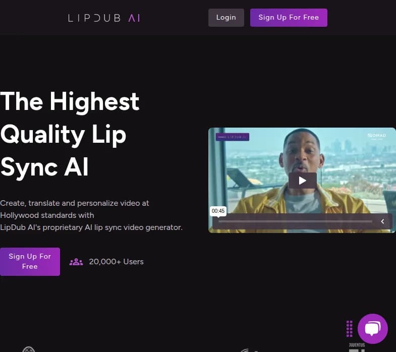 Screenshot of app Lipdub AI : "Découvrez LipDub AI, la solution innovante pour créer des vidéos multilingues impactantes. Boostez votre audience grâce à notre IA ultra-puissante. Essayez maintenant !"