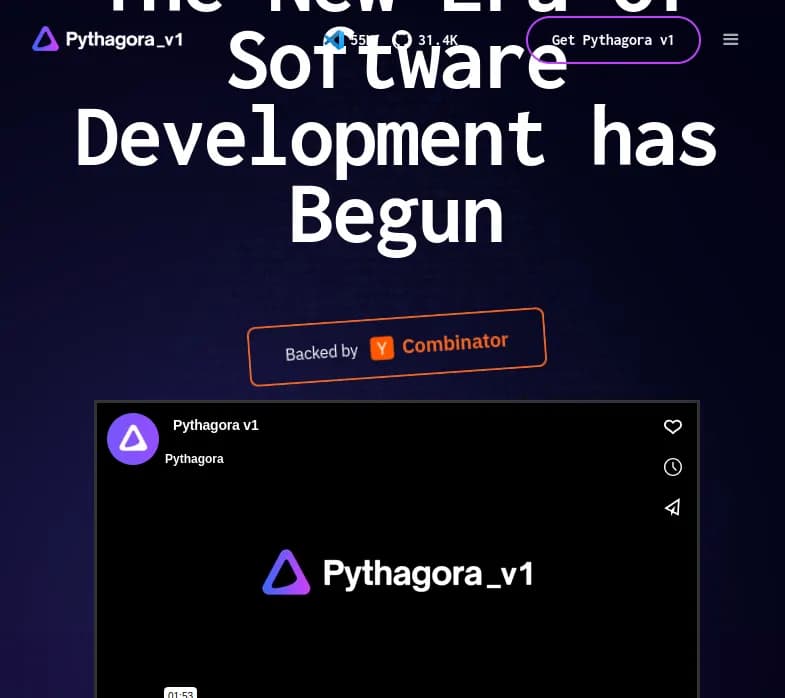 Screenshot of app Pythagora AI : Découvrez Pythagora, notre nouvel outil web pour créer des applications sans code. Expérience intuitive avec GPT-4.0 et Claude Sonnet 3.5. 