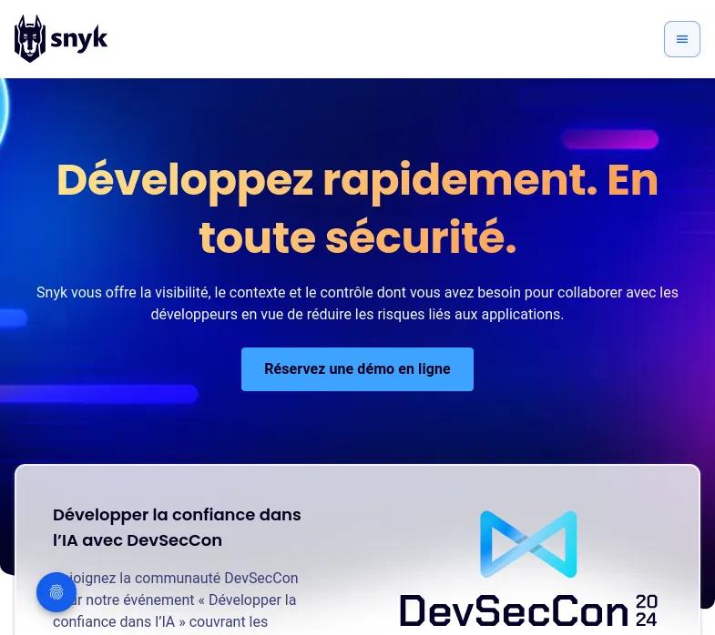 Découvrez Snyk, plateforme innovante qui sécurise vos applications et infrastructures cloud. Intégré à vos outils, son IA priorise les vulnérabilités critiques. 