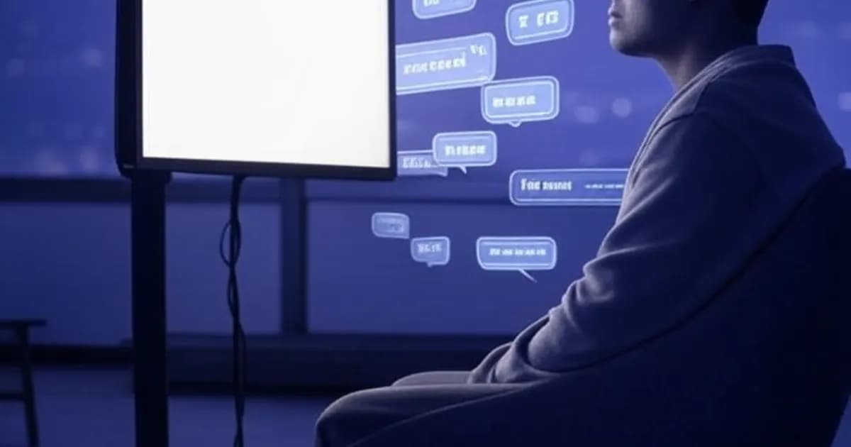 Personne isolée interagissant avec un chatbot IA dans une ambiance sombre illustrant la solitude numérique