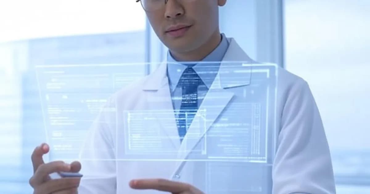 Médecin utilisant une interface d'intelligence artificielle pour améliorer l'accessibilité des soins de santé dans le monde