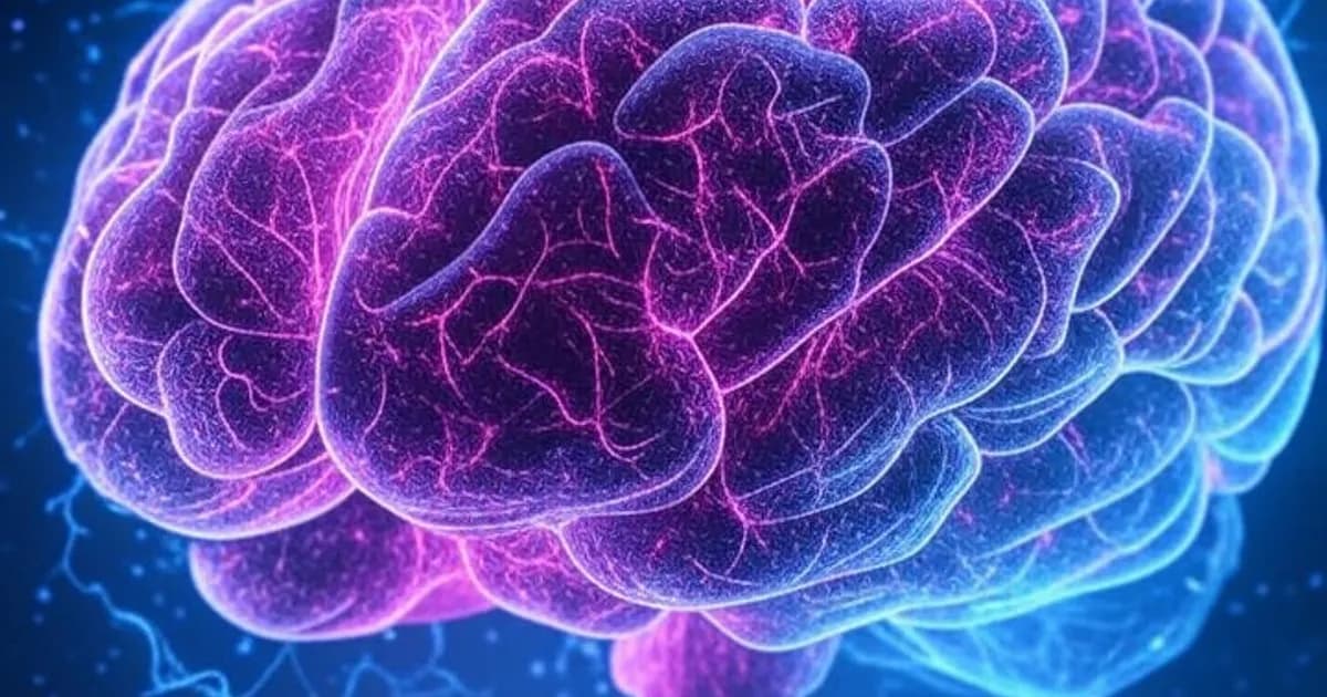 Cerveau numérique se désintégrant en fragments de données corrompues et formules scientifiques brisées dans une ambiance néon