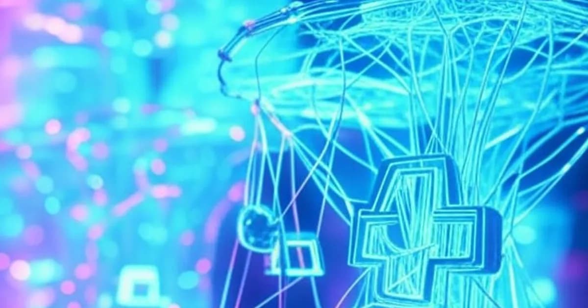 Structures tubulaires en réseau illuminées par des particules lumineuses bleues et violettes représentant des circuits quantiques