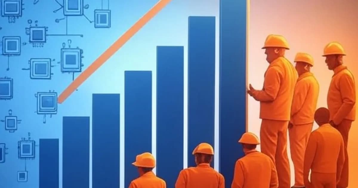Visualisation de la croissance économique portée par l'IA face aux défis du marché du travail