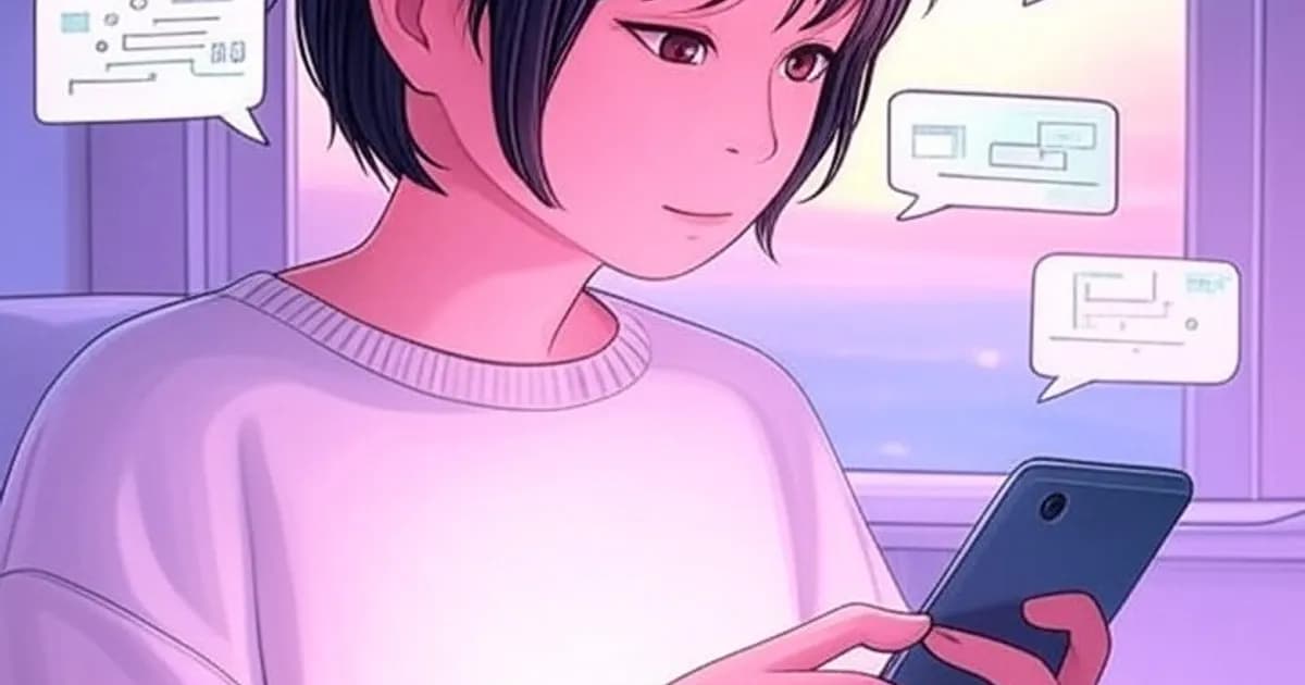 Jeune personne utilisant ChatGPT pour analyser ses conversations amoureuses sur smartphone