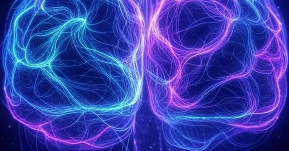 Cerveau numérique abstrait composé de circuits neuronaux lumineux et d'ondes électriques colorées flottant dans l'espace